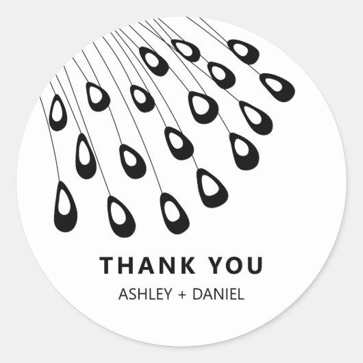 Étiquette Stylisée Peacock Feather Modern Faver Ta (Devant)