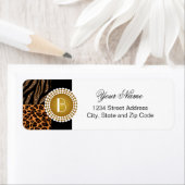 Étiquette Stylish Animal Prints Zebra et Leopard Patterns (En situation)