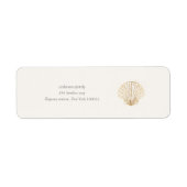 Étiquette Stylish Coastal Seashell Wedding Address Label (Devant)