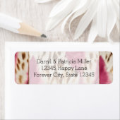 Étiquette Stylish Girly Rose White Gold Zebra (En situation)