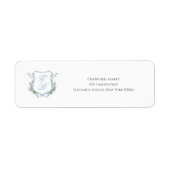 Étiquette Stylish Wedding Floral Crest Classic Address Label (Devant)