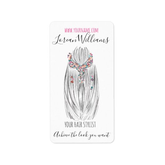 Étiquette Styliste Pastel Hair Styliste Braid Hairstyle Fleu (Devant)