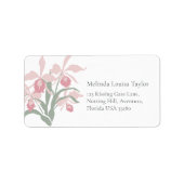 Étiquette Stylized orchid Cattleya dusty pink address labels (Devant)