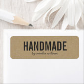 Étiquette Stylo Rustique Bold Faux Kraft fait main (En situation)