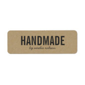 Étiquette Stylo Rustique Bold Faux Kraft fait main (Devant)