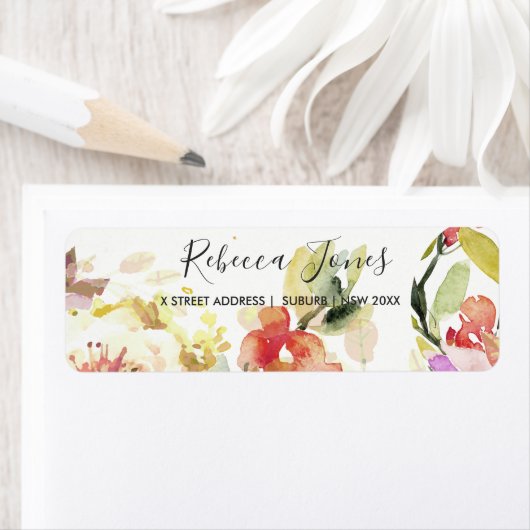 ÉTIQUETTE SUBTILE PEACH ROSE COULEUR D'EAU ROSE ADRESSE FLOR (En situation)