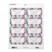 Étiquette Succulent bohème et floral - Mariage (Feuille entière)