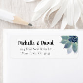 Étiquette Succulent Verdure Élégant Mariage Retour Adresse (En situation)