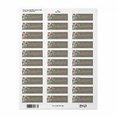 Étiquette Succulentes et fleurs roses sur bois rustique (Feuille entière)