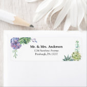 Étiquette Succulents Adresse de retour (En situation)