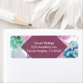 Étiquette Succulents Moderne Chic Fête des mariées en marbre (En situation)