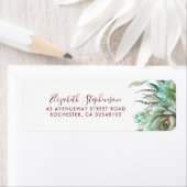 Étiquette Succulents Verdure Bourgogne Rouge (En situation)