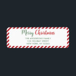 Étiquette Sucre de canne blanc rouge Joyeux Noël rayures<br><div class="desc">Sucre de canne blanc rouge Joyeux Noël rayures</div>