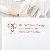 Étiquette Sucre de canne Coeur Monogramme Retour Adresse (En situation)