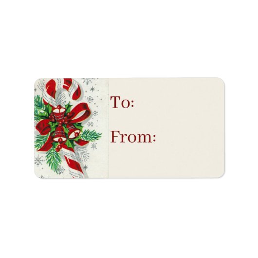 Étiquette sucre de canne de Noël rétro (Devant)