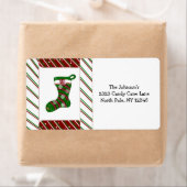 Étiquette Sucre de canne rayures et stockage de Noël (En situation)