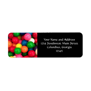 Étiquette Sucrerie colorée de boule de gomme