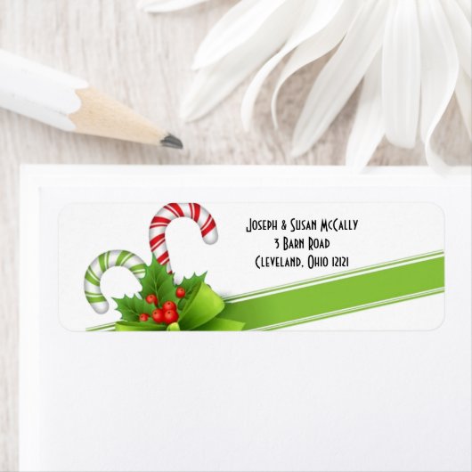 Étiquette Sucres de canne de Noël Retourner l'adresse Étique (En situation)