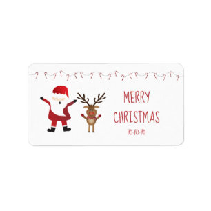 Étiquette Sucres de canne du Père Noël Rouge