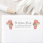 Étiquette Sucres de canne Noël Adresse de retour (En situation)