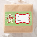 Étiquette Sugar Christmas Cookie Gift Tag Labels<br><div class="desc">A cute Christmas cookie decorates this Christmas label. Use these labels for a cookie swap,  bake sale,  cookie exchange,  gift,  gifts,  Christmas presents,   packages,  kitchen,  bakery,  jars,  etc... .The designs are from original art. Customize the label to suit your needs,  change text,  etc... </div>