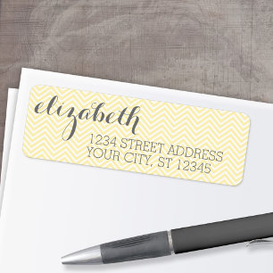 Étiquette Suite de papeterie Pastel Jaune et Grey pour femme