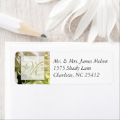 Étiquette Suite Mariage blanc vert Hydrangea (En situation)