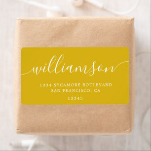 Étiquette Sulfure moderne Yellow Script Family Adresse de re