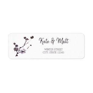 Étiquette Sumie de fleurs de prunes