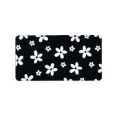 Étiquette Summer Boho Black White Daisy Flowers (Devant)