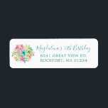 Étiquette Summer Floral 30th Birthday Adresse de retour<br><div class="desc">Ajoutez une jolie touche à votre enveloppe d'invitation de 30e anniversaire. Un bouquet de fleurs d'aquarelle d'été orne le côté gauche. Une police de caractères classique laissez les gens connaître l'occasion spéciale. Une police traditionnelle ajoute l'adresse.</div>