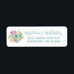 Étiquette Summer Floral 90th Birthday Adresse de retour<br><div class="desc">Ajoutez une jolie touche à votre enveloppe d'invitation de 90e anniversaire. Un bouquet de fleurs d'aquarelle d'été orne le côté gauche. Une police de caractères classique laissez les gens connaître l'occasion spéciale. Une police traditionnelle ajoute l'adresse.</div>