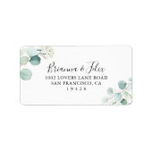 Étiquette Summer Green Eucalyptus Leaf Wedding RSVP Adresse (Devant)