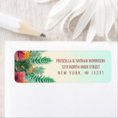Étiquette Summer Tropical Pineappy Feuille Floral Adresse (En situation)