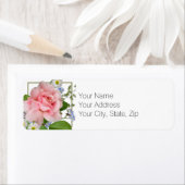 Étiquette Summery Petite Rose rose Adresse de retour (En situation)