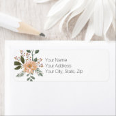 Étiquette Summery Yellow Floral Bouquet Adresse de retour (En situation)