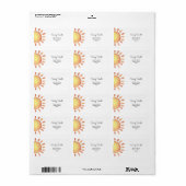 Étiquette Sun aquarelle (Feuille entière)