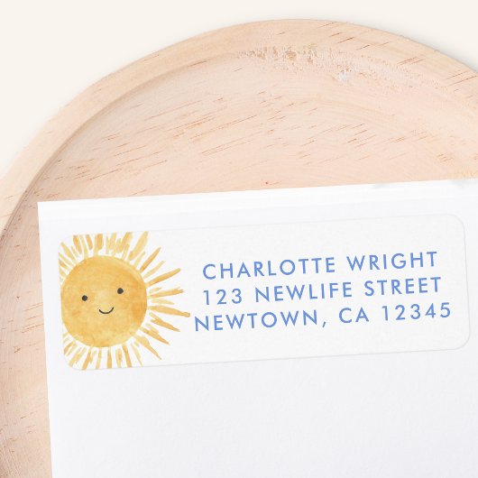 Étiquette Sun Baby Shower Return Address