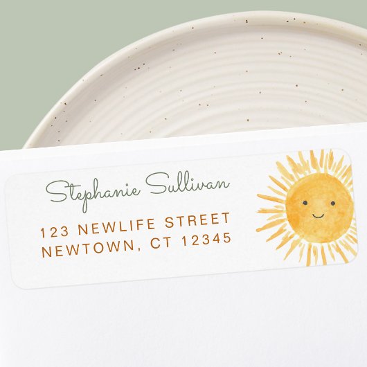 Étiquette Sun Baby Shower Return Address