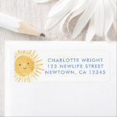 Étiquette Sun Baby Shower Return Address (En situation)