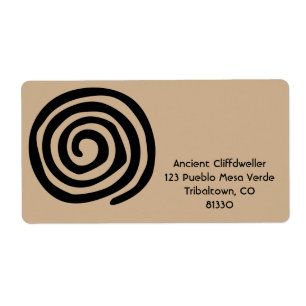 Étiquette Sun Spiral Native American Tribal Rock Art