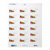 Étiquette Sunflower and Red Rose Floral Address Label (Feuille entière)