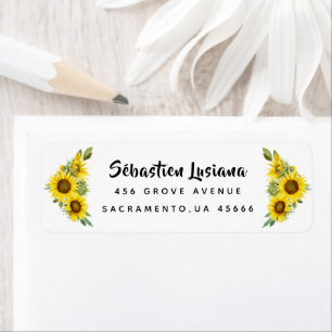 Étiquette Sunflower Baby shower Adresse de retour