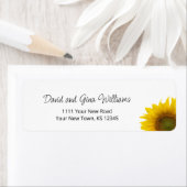 Étiquette Sunflower Botanique Simple Élégant Adresse de reto (En situation)