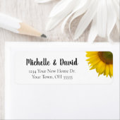 Étiquette Sunflower Country Floral Mariage Adresse de retour (En situation)