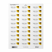 Étiquette Sunflower Country Floral Mariage Adresse de retour (Feuille entière)