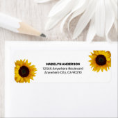 Étiquette Sunflower Elegant Rustic Country Gold Mariage (En situation)
