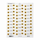 Étiquette Sunflower Elegant Rustic Country Gold Mariage (Feuille entière)