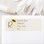 Étiquette Sunflower Et Stripes Collection Monogramme Adresse (En situation)