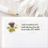 Étiquette Sunflower Eucalyptus Carlin Adresse de retour Labe (En situation)